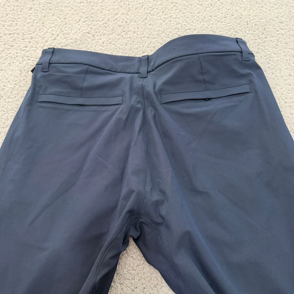Lululemon Commission Pant Slim Navy Blue Warpstreme Golf Chino Mens 35x31